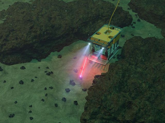 Illustration of a diving robot